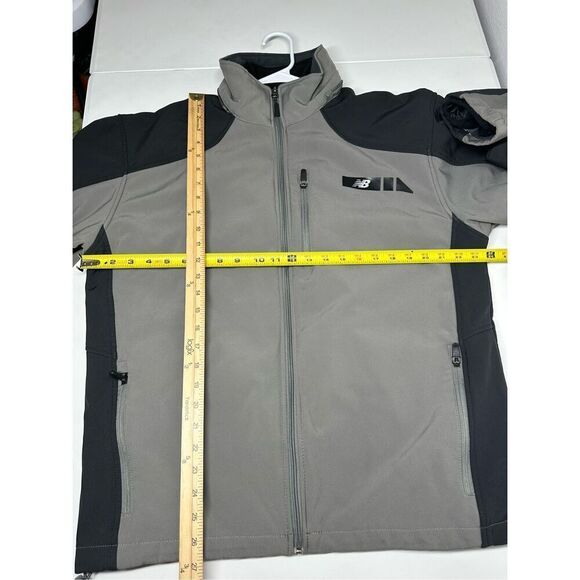 NEW BALANCE MENS GRAY/BLACK ZIP UP Fleece LINED 2in 1 JACKET Sz L No Hood *Notes - Picture 11 of 16